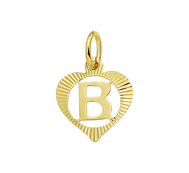 Hartvormige Alfabet Letter B Hanger van Geelgoud