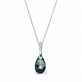 Druppel Zwarte Glaskristallen Ketting van Spark Jewelry