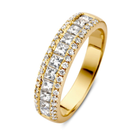 Excellent Jewelry Brede Gouden Ring met 1,19 crt. Diamanten Rij