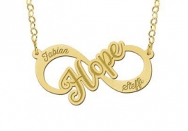 Names4ever Hope Infinity Ketting van Goud - Graveer Sieraad