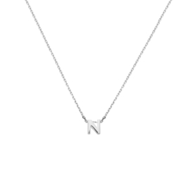 Zilveren Anker Collier met Letter N Hanger