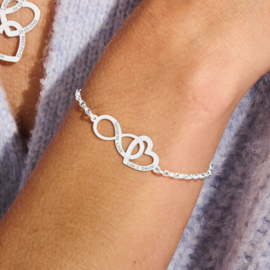 Valentijnsdag Sieraden | Zilveren Armband met Infinity en Hartje