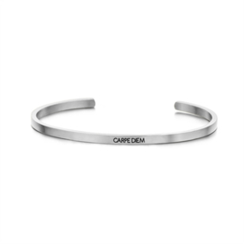 Zilverkleurige ‘Carpe Diem’ Bangle Armband van Edelstaal