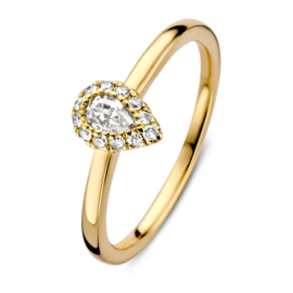 Excellent Jewelry Gouden Dames Ring met Druppelvormig Kopstuk
