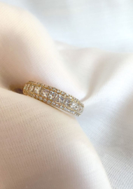 Excellent Jewelry Brede Gouden Ring met 1,19 crt. Diamanten Rij