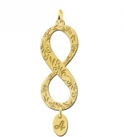 Names4ever Gouden Infinity Hanger met Letterhanger Verticaal GNHI10