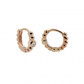 Karma Roségoudkleurige Hinged Hoops Dotty Divine Oorringen