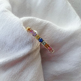 Excellent Jewelry Regenboog Saffier Gouden Ring