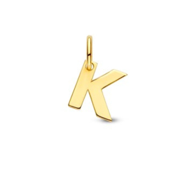 Letter K Hanger in massief 14 Karaat Goud