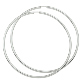 Zilveren Oorringen 2,5 mm ronde buis | Diameter 80 mm