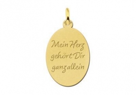 Names4ever Gouden Ovale Graveer Hanger met eigen tekst