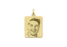 Mini Gouden Dog Tag Fotogravure Hanger van Names4ever