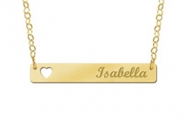 Gouden Bar + Hart Naamketting Names4ever GNKB004