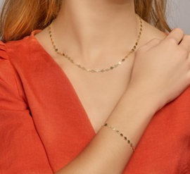 Goudkleurig Rondjes Collier van Zilver voor Dames