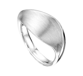 Zilveren Dames Ring met Bladvormig Mat Oppervlak