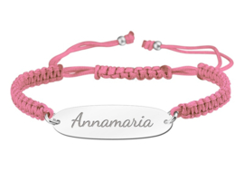 Roze Naamplaatje Armband > Names4ever