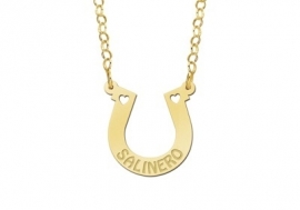 Names4ever Hoefijzer Naamketting Goud GNK54