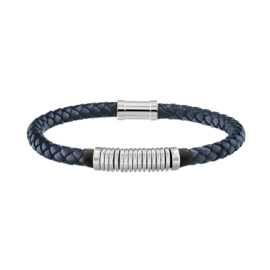 Tommy Hilfiger Heren Armband met Gevlochten Blauw Leder TJ2790155