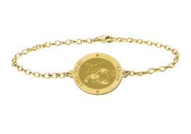 Gouden Armband met Ovaalvormige Kreeft Sterrenbeeld Naamhanger > Names4ever