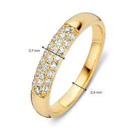 Excellent Jewelry Geelgouden Ring met Kleurloze Briljanten 0,32 crt.