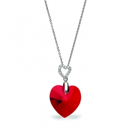 Tender Heart Rode Glaskristallen Ketting van Spark Jewelry