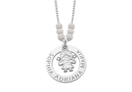 Mama Naamketting van Zilver met Zirkonia Meisje - Names4ever