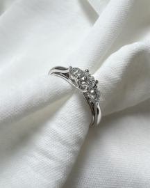 Excellent Jewelry Witgouden Ring met Diamanten Kopstuk