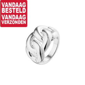 Schakel Ring van Zilver / 10.19716 / maat 17,5