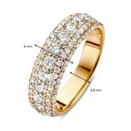 Excellent Jewelry Brede Gouden Diamant Ring voor Dames