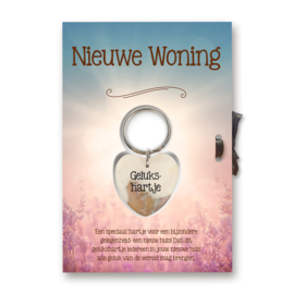 Gelukshart Cadeaukaart met Sleutelhanger - Nieuwe Woning