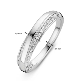 Excellent Jewelry Witgouden Fantasie Ring met Diamanten Rijen