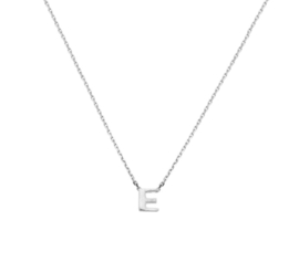 Zilveren Anker Collier met Letter E Hanger