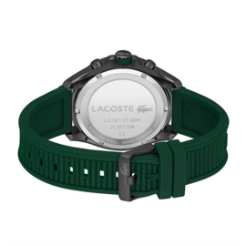 Lacoste Sportief Stalen Tiebreaker Horloge met Groene Siliconen Horlogeband