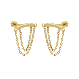 Karma Jewelry | Goudkleurige Piercing Double Chain