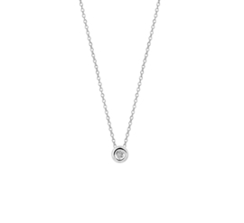 Anker Collier van Witgoud met Ronde Diamant Hanger