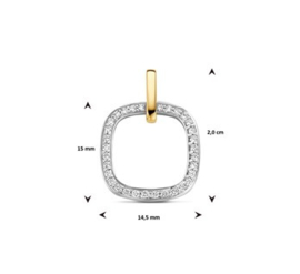 Witgoud + Geelgoud Hanger diamant 0,19ct H SI