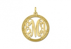 Names4ever Medium Monogram Hanger met Namen van Goud GMH018