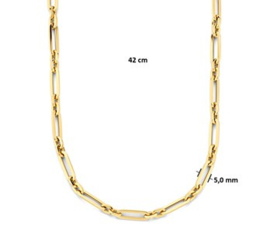 Gouden Collier Anker 5,0 mm 42 cm