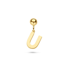 Letter Oorhanger U van 14K Geelgoud