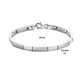 Trendy Armband Zilver poli/mat 4,3 mm 19 cm