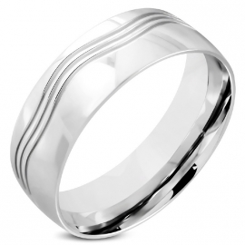 Stalen Wave Ring (Graveren mogelijk) SKU91348