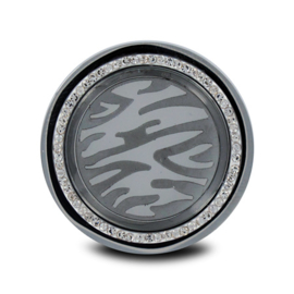 LOCKits Zilverkleurige Dierenprint Munt met Zirkonia’s 33mm