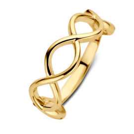 Excellent Jewelry Geelgouden Ring met Golvende Stroken