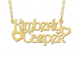 Names4ever Kimberly-Casper Stijl Gouden Naamketting