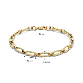 Excellent Jewelry Gouden Armband met Bewerkte Schakels