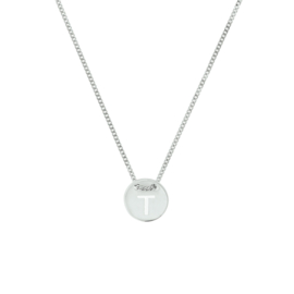 Zilveren Gourmet Collier met Letter T