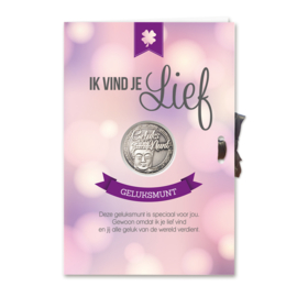 Geluksmunt Cadeaukaart - Ik vind je lief