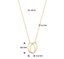 Gouden Collier Ovaal 1,2 mm 42 - 44 cm