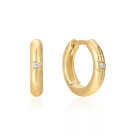 Ania Haie Gold Star Huggie Hoop Oorbellen AH E048-02G