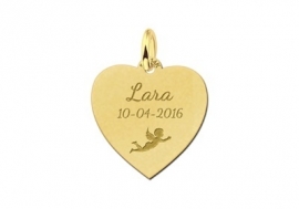 Names4ever Gouden Hart Hanger met Engeltje